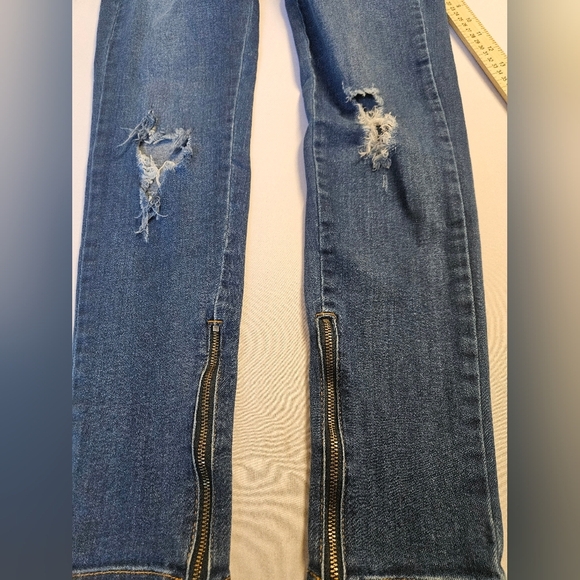 JOHN JOHN- Jeans Women's 28 Blue Denim Riped - Picture 9 of 11